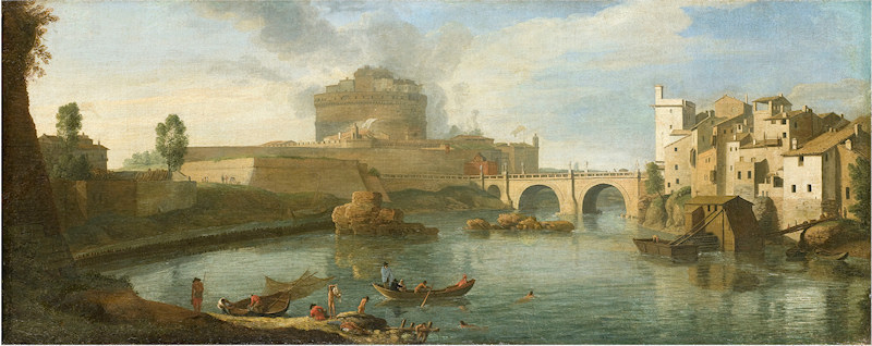 the tiber to castel sant angelo seen from the south